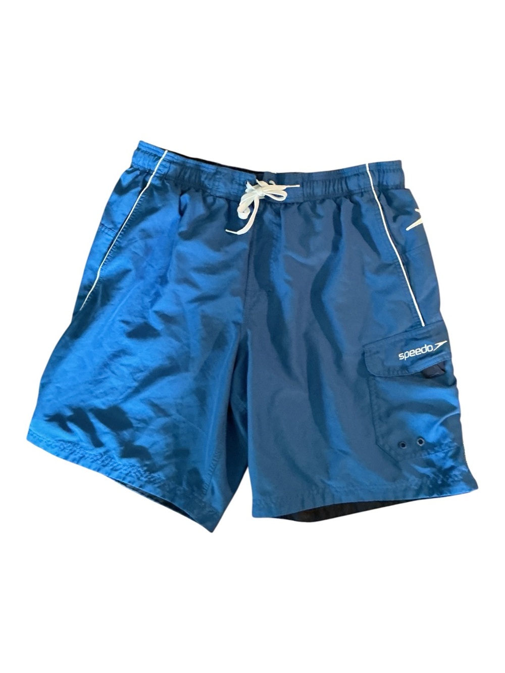 Speedo Men's Royal Blue Swim Trunks with White Drawstring